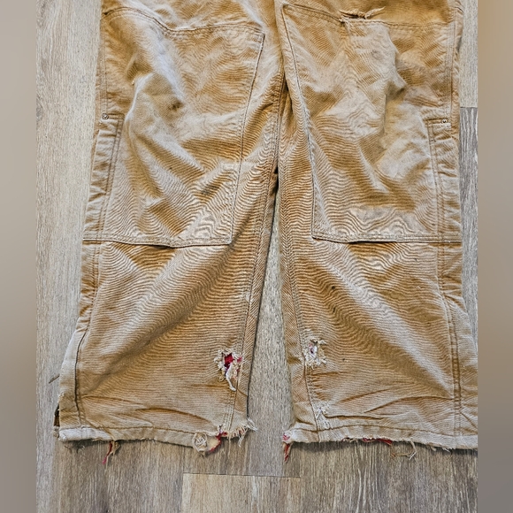 Carhartt bibs khacki tan insulated 48x34 - Picture 2 of 16